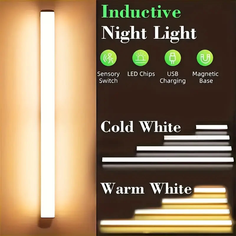 USB-Rechargeable Wireless LED Motion Sensor Cabinet Lights - Set of 3, Magnetic Self-Adhesive Wardrobe Lighting Solutions