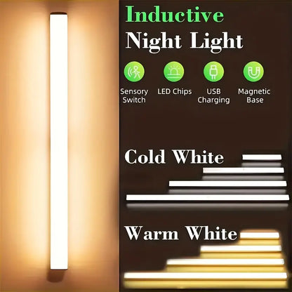 USB-Rechargeable Wireless LED Motion Sensor Cabinet Lights - Set of 3, Magnetic Self-Adhesive Wardrobe Lighting Solutions
