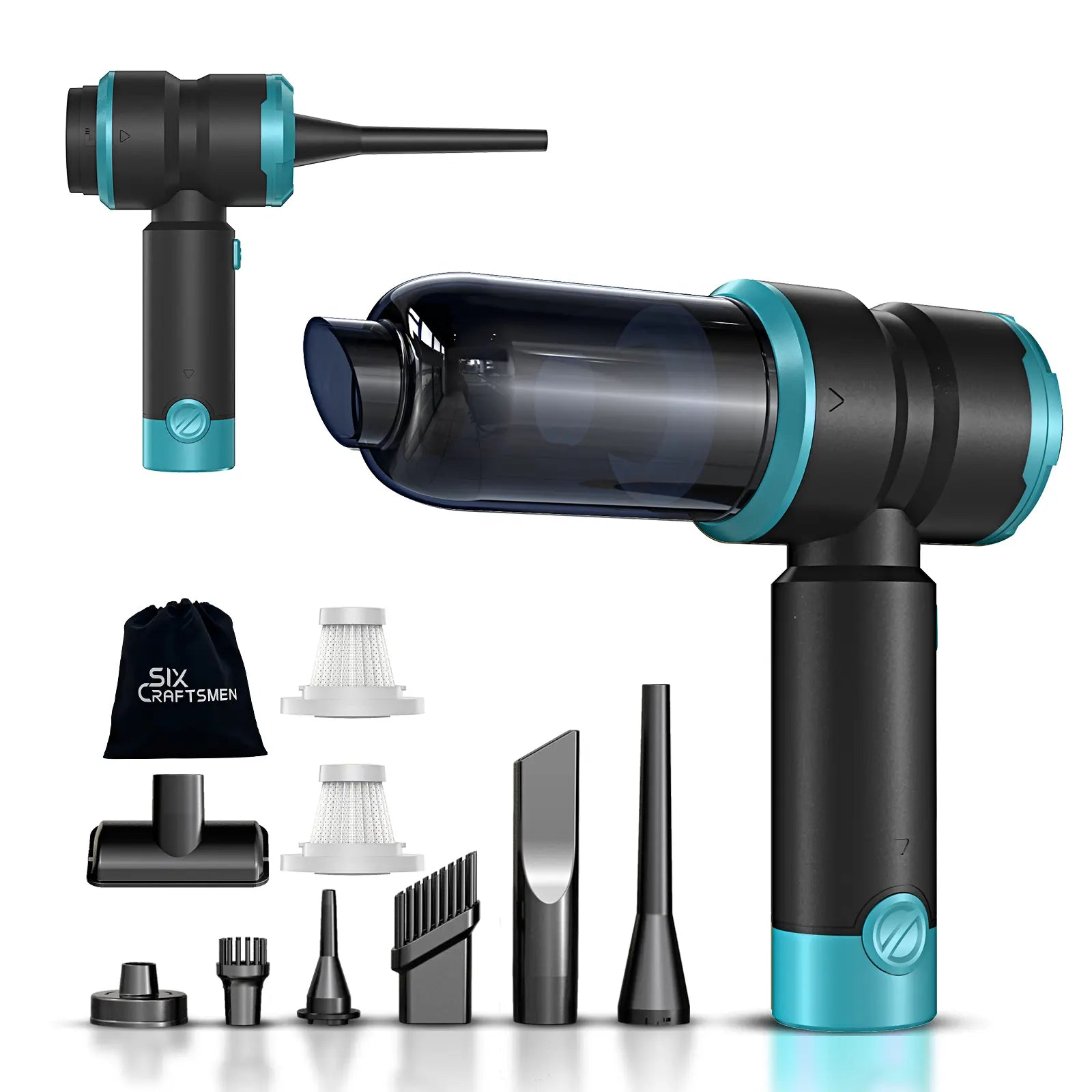 Professional Cordless Handheld Car Vacuum Cleaner with 15000PA Suction Power, 4-in-1 Design, Rechargeable 2000mAh Battery, Portable Mini Vacuum for Home, Office, and Pet Hair (Green)