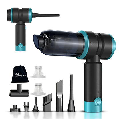 Professional Cordless Handheld Car Vacuum Cleaner with 15000PA Suction Power, 4-in-1 Design, Rechargeable 2000mAh Battery, Portable Mini Vacuum for Home, Office, and Pet Hair (Green)