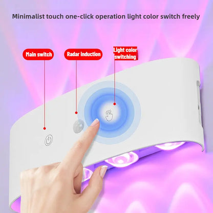 8-Head RGB Wireless Rechargeable Sensor Wall Light - No-Hole Charging Aisle, Bedroom, and Door Number Illumination