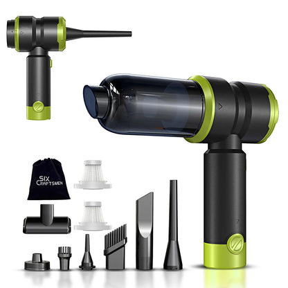 Professional Cordless Handheld Car Vacuum Cleaner with 15000PA Suction Power, 4-in-1 Design, Rechargeable 2000mAh Battery, Portable Mini Vacuum for Home, Office, and Pet Hair (Green)