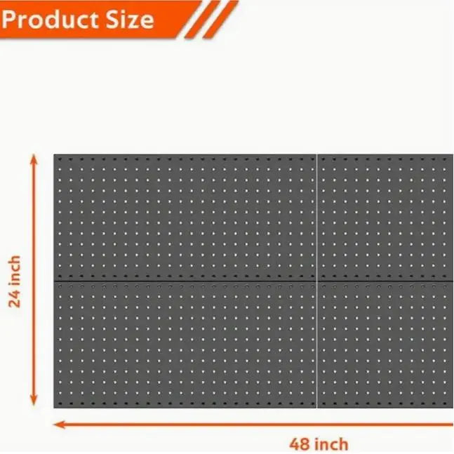 Set of 2 Metal Pegboard Wall Panels for Garage Tool Organization