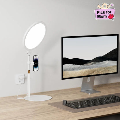 Weilisi 10.5'' Desktop Ring Light with Stand and Phone Holder - Adjustable Lighting Solution for Video Recording, Webinars, Live Streaming, and Home Office Use