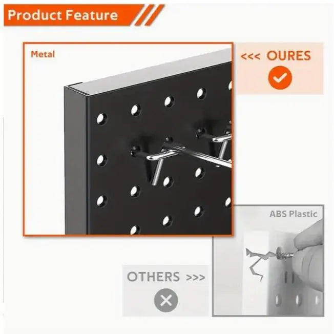 Set of 2 Metal Pegboard Wall Panels for Garage Tool Organization