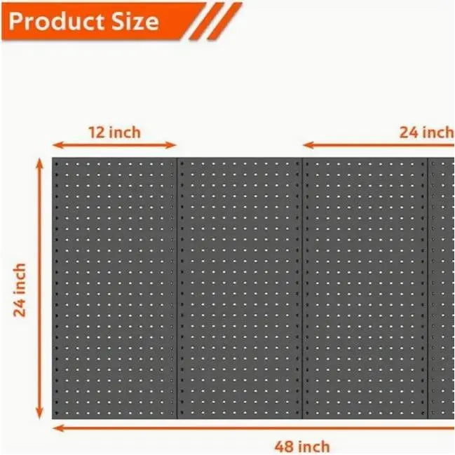 Set of 2 Metal Pegboard Wall Panels for Garage Tool Organization