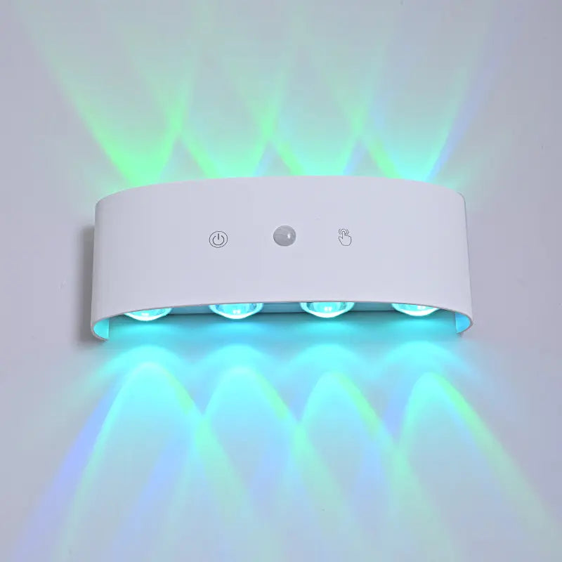 8-Head RGB Wireless Rechargeable Sensor Wall Light - No-Hole Charging Aisle, Bedroom, and Door Number Illumination