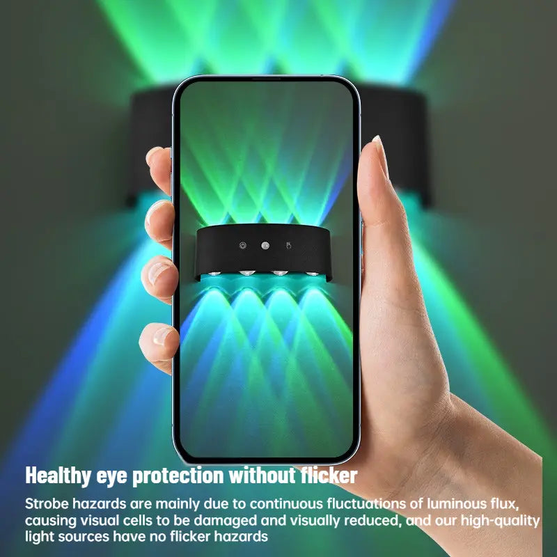 8-Head RGB Wireless Rechargeable Sensor Wall Light - No-Hole Charging Aisle, Bedroom, and Door Number Illumination