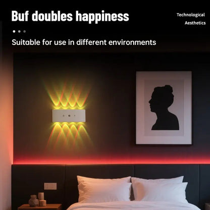 8-Head RGB Wireless Rechargeable Sensor Wall Light - No-Hole Charging Aisle, Bedroom, and Door Number Illumination