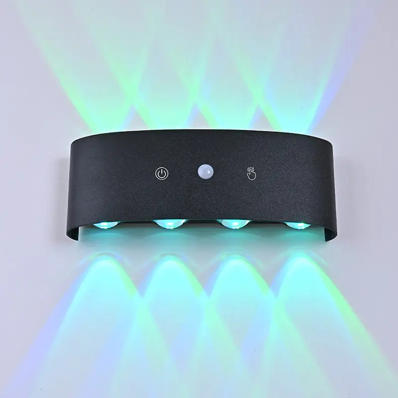 8-Head RGB Wireless Rechargeable Sensor Wall Light - No-Hole Charging Aisle, Bedroom, and Door Number Illumination