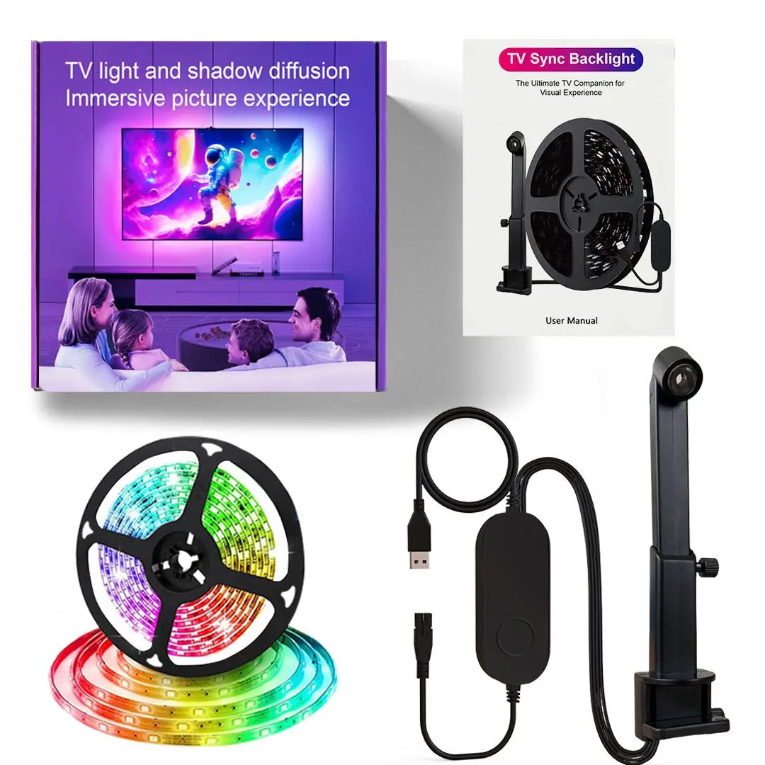 12.4FT LED Light Strip, USB Powered LED Light Strip, Smart LED TV Backlight, LED Ambient Light for Home Living Room Bedroom, Tv Led Lights