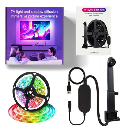 12.4FT LED Light Strip, USB Powered LED Light Strip, Smart LED TV Backlight, LED Ambient Light for Home Living Room Bedroom, Tv Led Lights