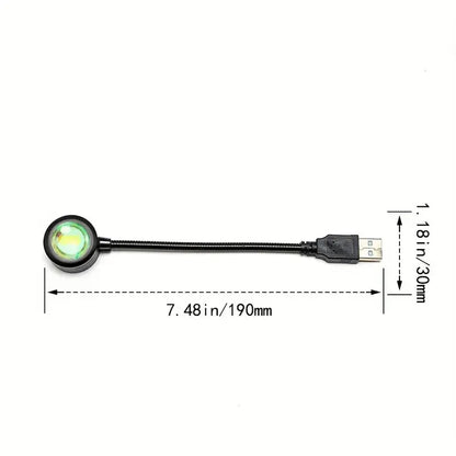 USB Sunset Lamp - PVC Ambient Lighting for Festive Home Decor and Party Atmosphere