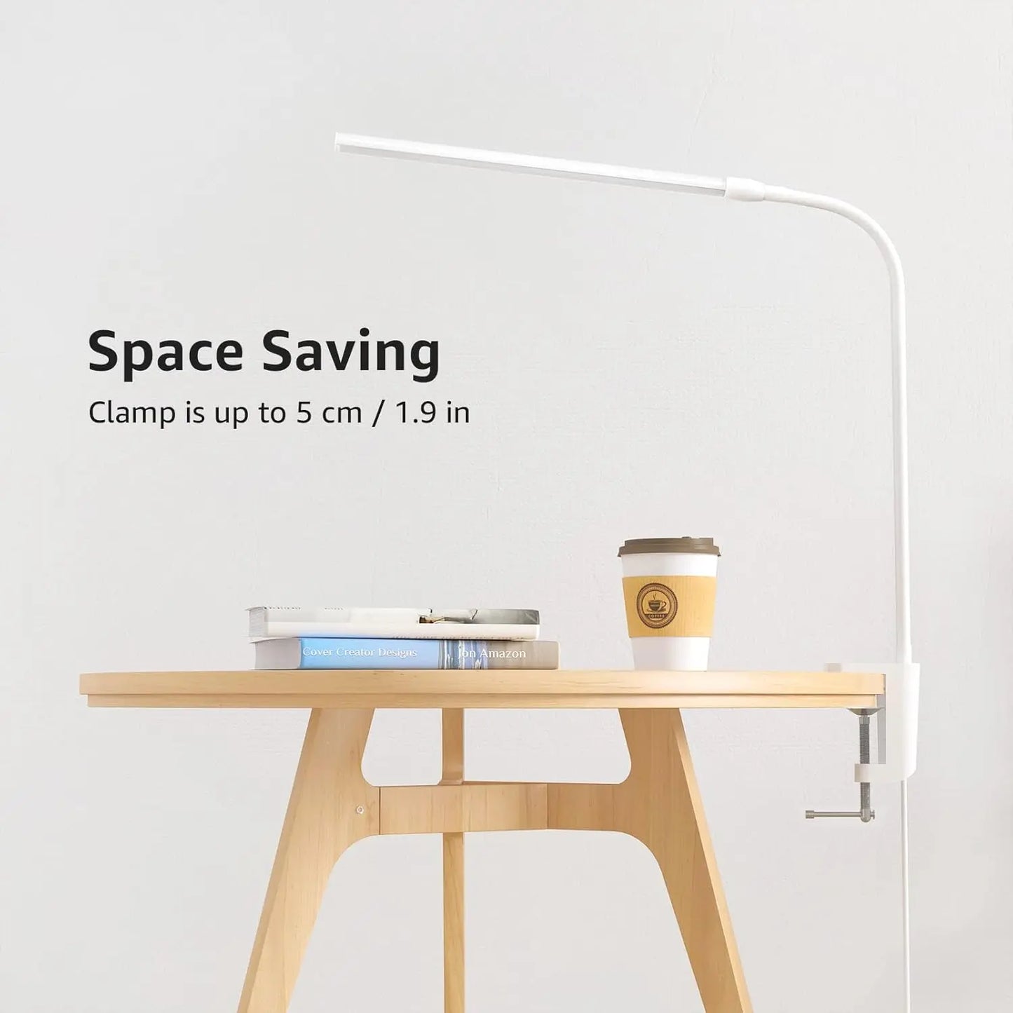 LEPRO Clip-On LED Desk Lamp with Adjustable Gooseneck, 3 Color Modes, 10 Brightness Levels, Dimmable USB Clamp Light for Bedroom and Home Office Use