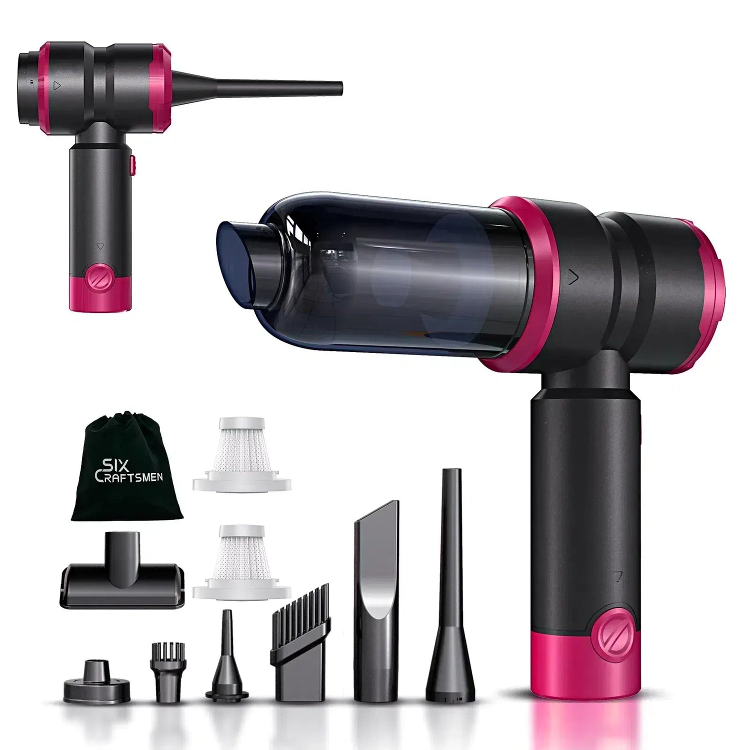 Professional Cordless Handheld Car Vacuum Cleaner with 15000PA Suction Power, 4-in-1 Design, Rechargeable 2000mAh Battery, Portable Mini Vacuum for Home, Office, and Pet Hair (Green)