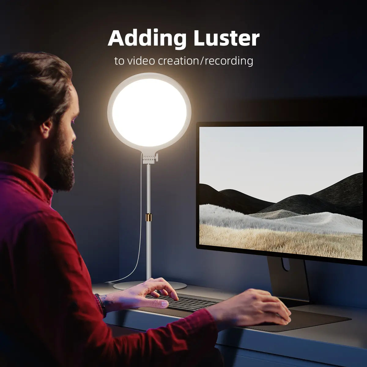 Weilisi 10.5'' Desktop Ring Light with Stand and Phone Holder - Adjustable Lighting Solution for Video Recording, Webinars, Live Streaming, and Home Office Use