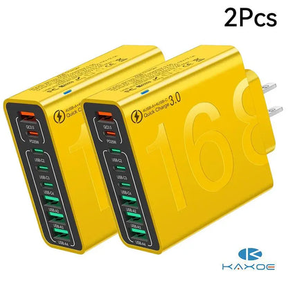 2Pcs/3Pcs 4 USB-C & 4 USB-A Fast Charging USB Hub Portablesmart 8Port Charger for Multiple Devices Smartcharger for Phones, Tablets & More