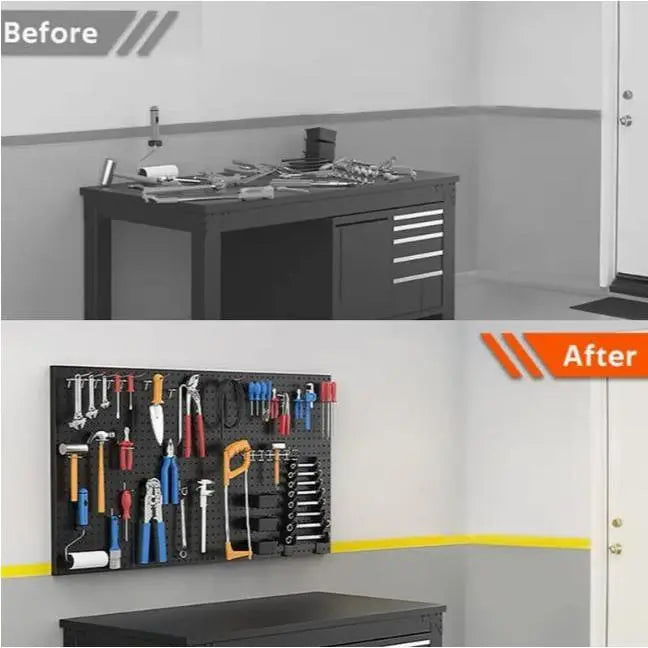 Set of 2 Metal Pegboard Wall Panels for Garage Tool Organization