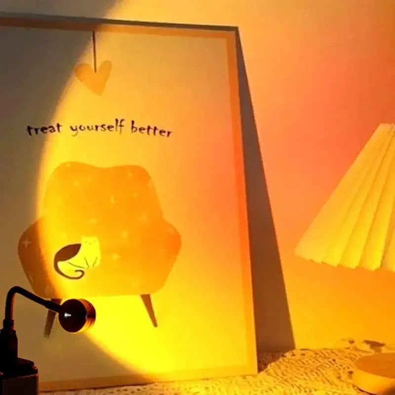 USB Sunset Lamp - PVC Ambient Lighting for Festive Home Decor and Party Atmosphere