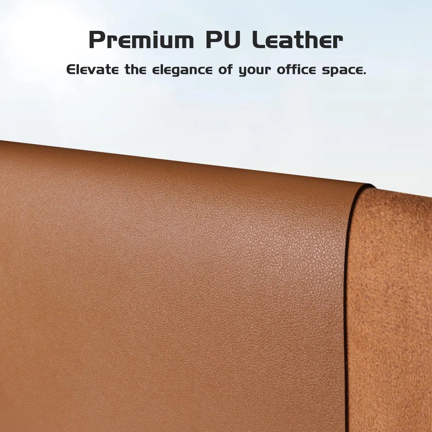 Aothia Large Leather Desk Pad Protector - Non-Slip PU Leather Office Mat, Waterproof Laptop Writing Pad for Home and Office (Brown, 38" x 13.7")
